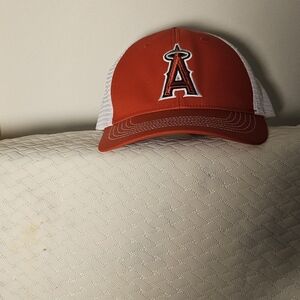 Orange and White Baseball Cap